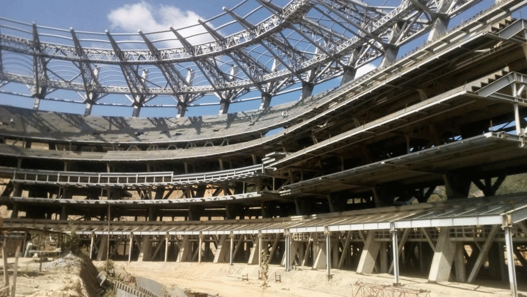 Avanzan trabajos de construcción del estadio la Rinconada