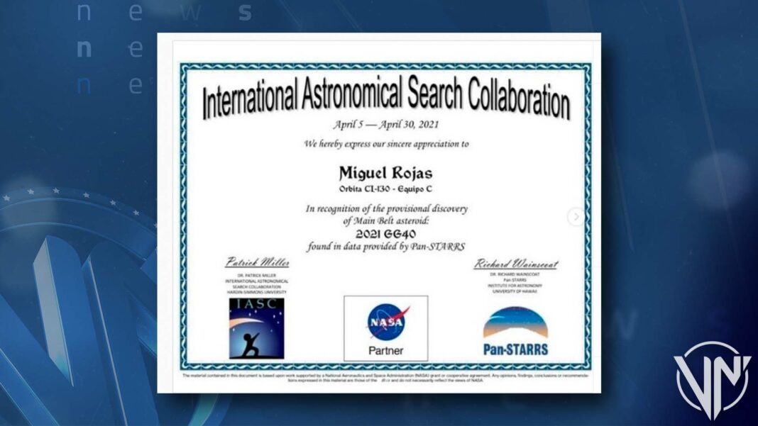 Venezolano obtiene certificado de la NASA