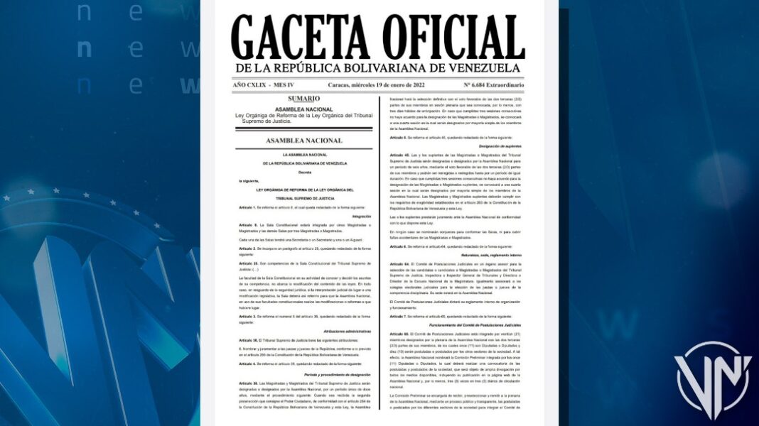 Gaceta Oficial Reforma Ley TSJ
