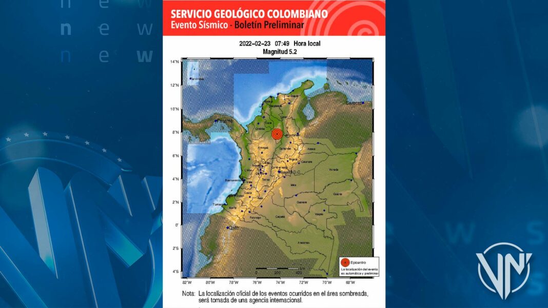 Registran sismo de 5.6 de magnitud en Colombia