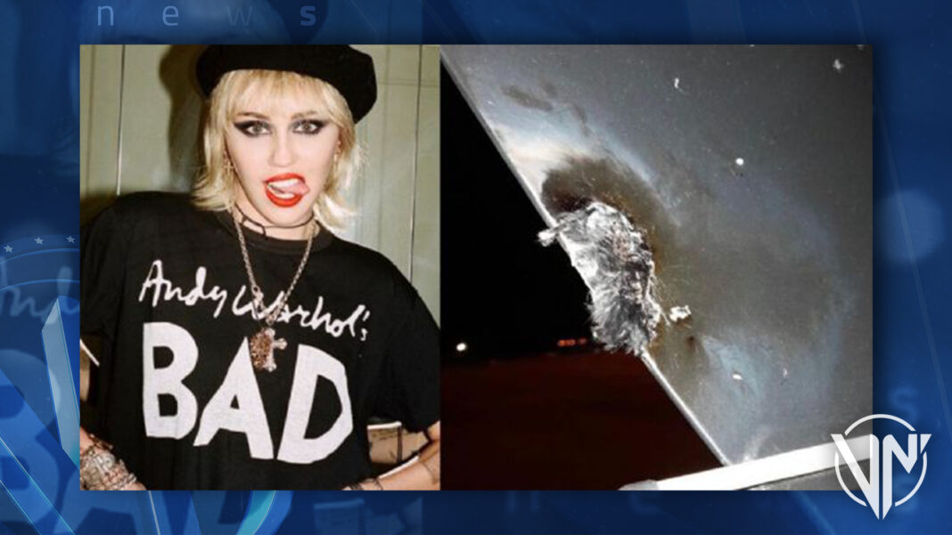 Avión de Miley Cyrus aterriza de emergencia tras impacto de un rayo
