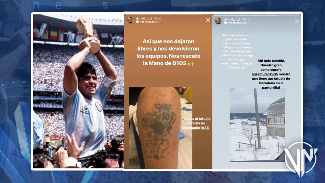 Tatuaje salvador de Diego Armando Maradona en Ucrania