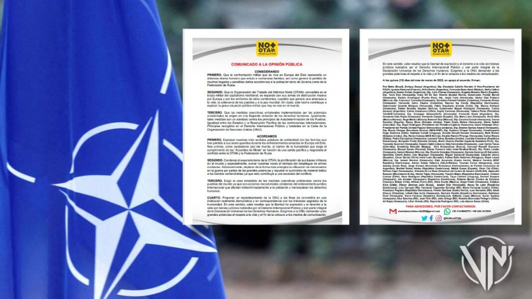 Intelectuales y pacifistas repudian acciones de la OTAN