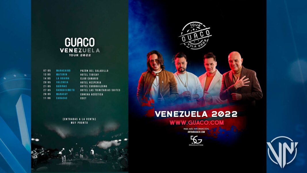 Guaco ofrecerá conciertos en 8 ciudades de Venezuela