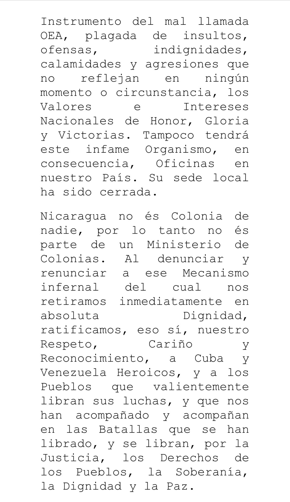 Nicaragua OEA