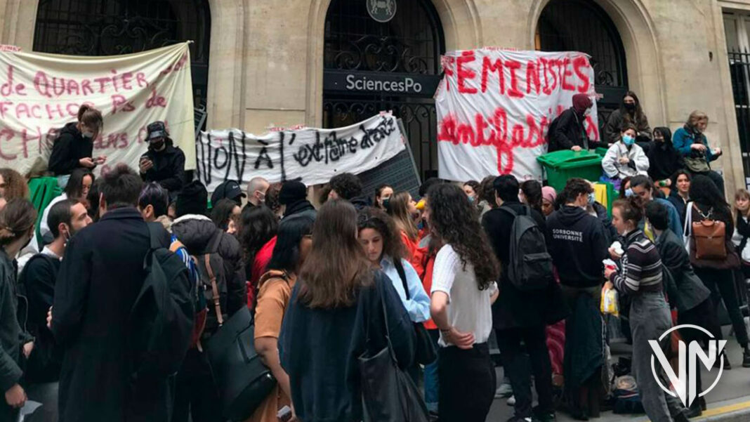 Estudiantes protestaron en la Sorbona contra resultados electorales de Francia