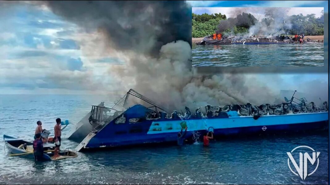 Un incendio en ferry en costas de Filipinas arroja 7 muertos