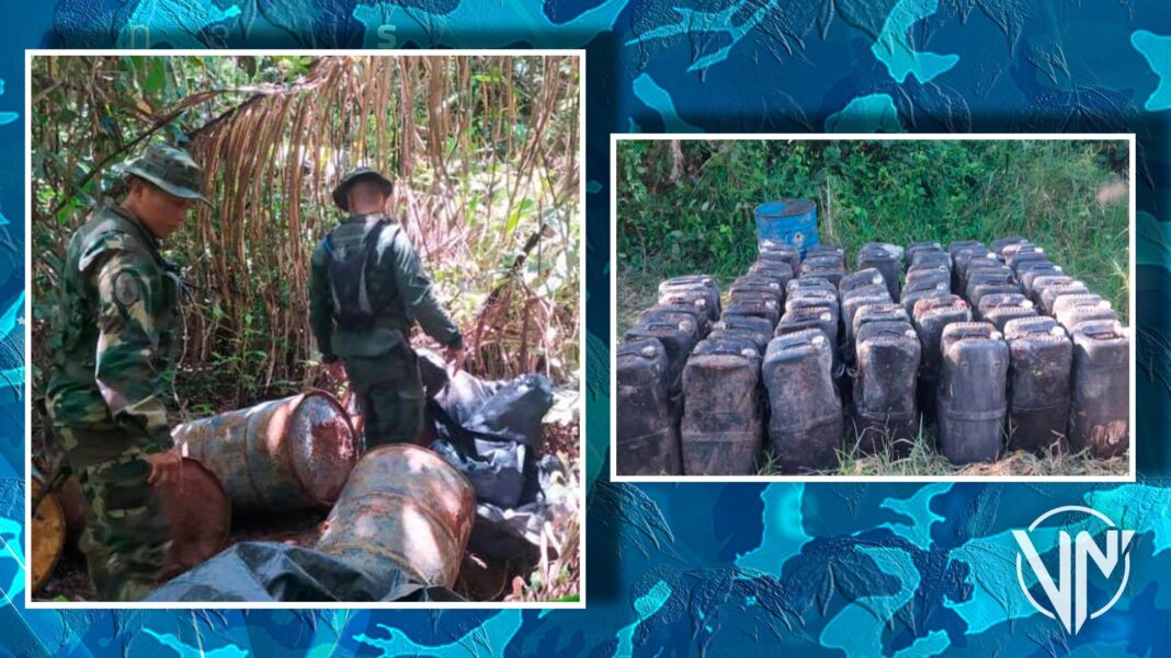 FANB destruyó 4 mil litros de ácido sulfúrico de terroristas colombianos