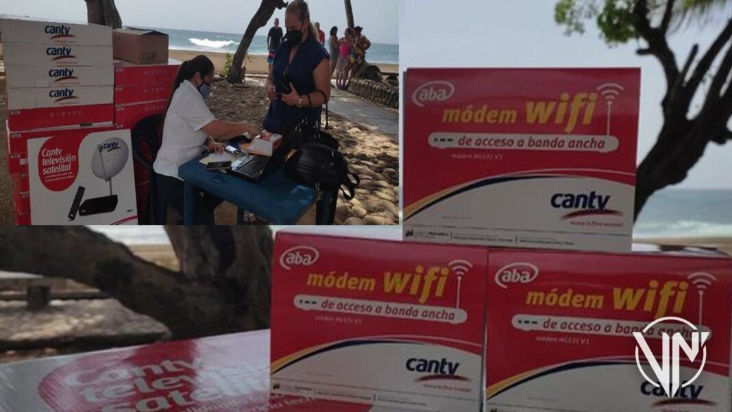 Cantv entregó kits de Tv satelital y módems de wifi a familias de Choroní