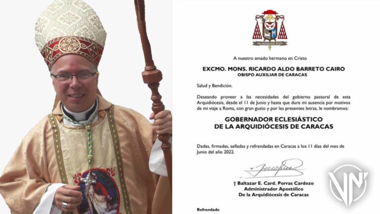 Designan a Ricardo Barreto como Gobernador Eclesiástico de Caracas