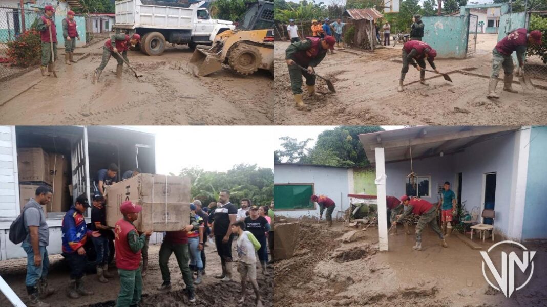 FANB recupera espacios inundados tras lluvias en Mérida