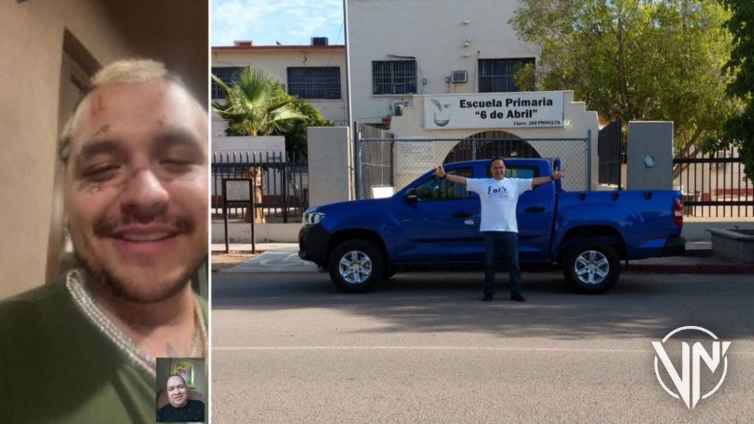 Christian Nodal cumplió promesa su profesor de primaria y le regaló una camioneta
