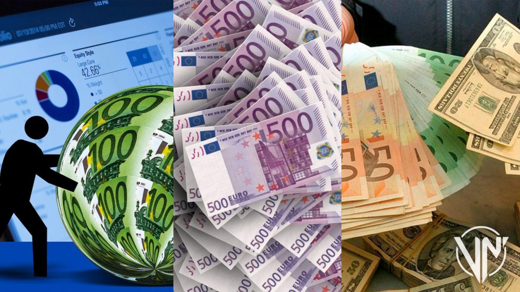 Reportan caída estrepitosa del euro frente al dólar