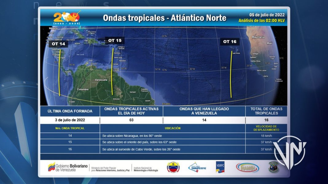 Paso de Onda Tropical dejará lluvias con descargas eléctricas este martes