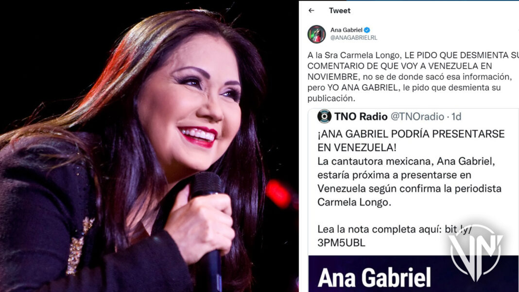 Ana Gabriel desmiente presentación en Venezuela