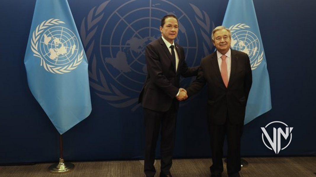 Canciller Faría se reunió con el secretario general de ONU