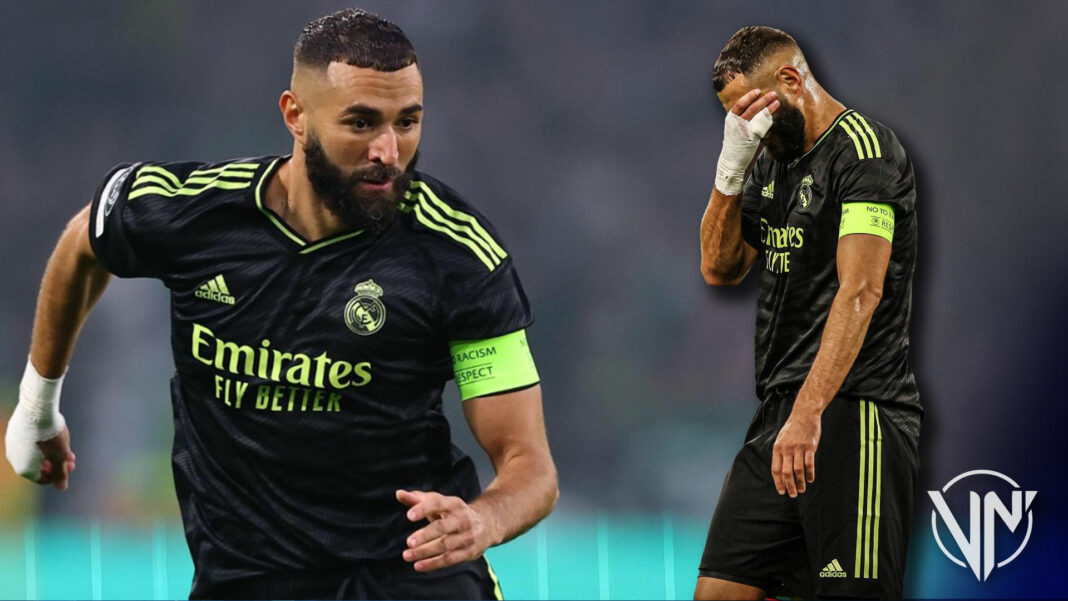 Lesión muscular obliga a Karim Benzema estar fuera por 3 semanas