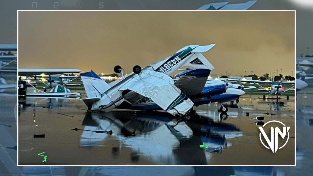 Tornado destruyó aviones en aeropuerto North Perry de EEUU