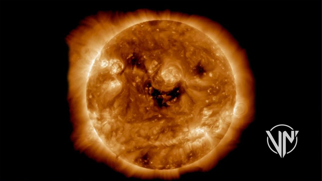 NASA muestra imagen de lo que parece la sonrisa del Sol