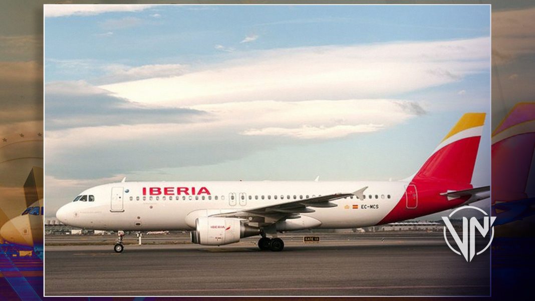 Aterrizó el primer vuelo de Iberia de la ruta Madrid-Caracas