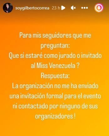 Gilberto Correa Miss Venezuela