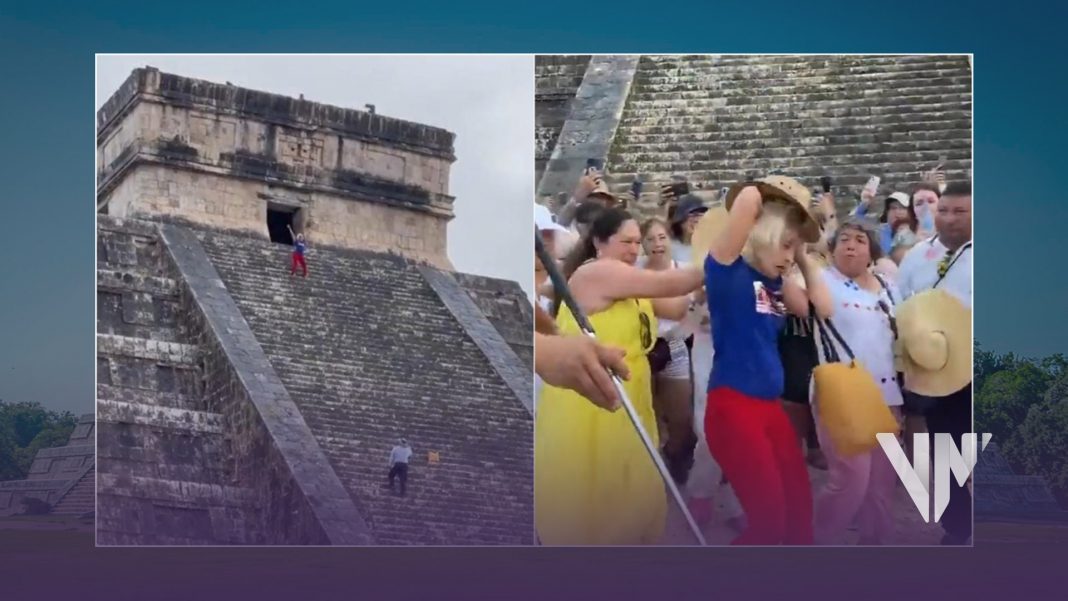 Agreden a turista por escalar pirámide en Chichen Itzá, México (+Video)