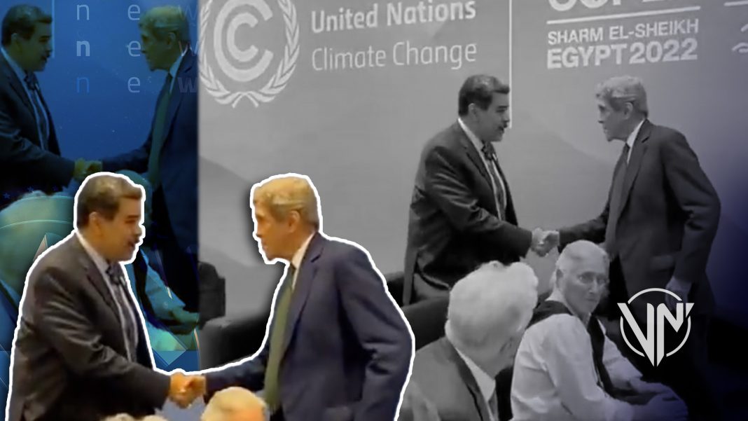 Así se saludaron en la COP27 el presidente Nicolás Maduro y el senador Jhon Kerry (+Video)