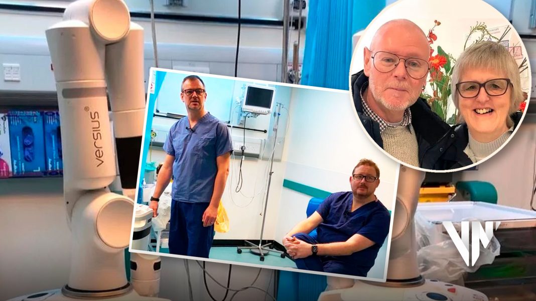Robot Versius realiza cirugía en garganta de paciente con cáncer