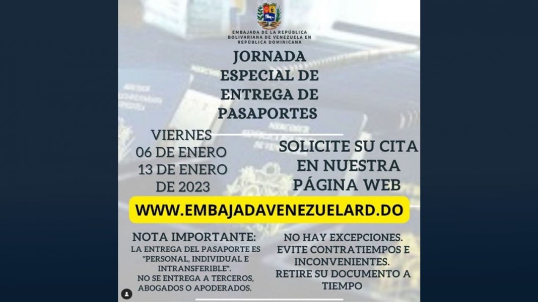 Entregan pasaportes a venezolanos en República Dominicana