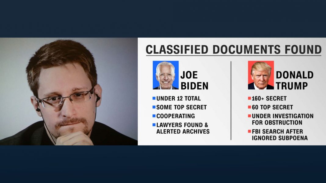 Snowden asoma que Biden se fugó con más documentos clasificados