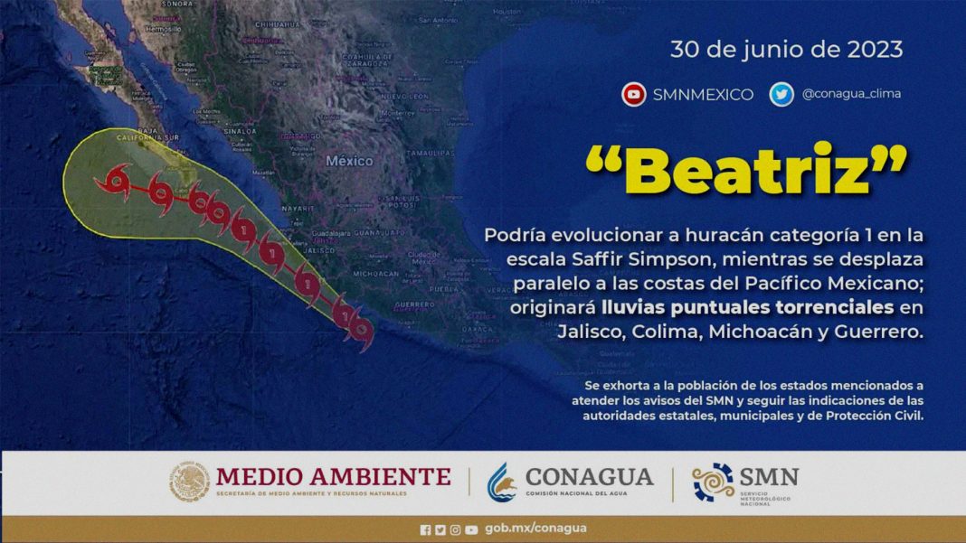 México: Beatriz se convertirá en huracán de categoría 1 en las próximas horas