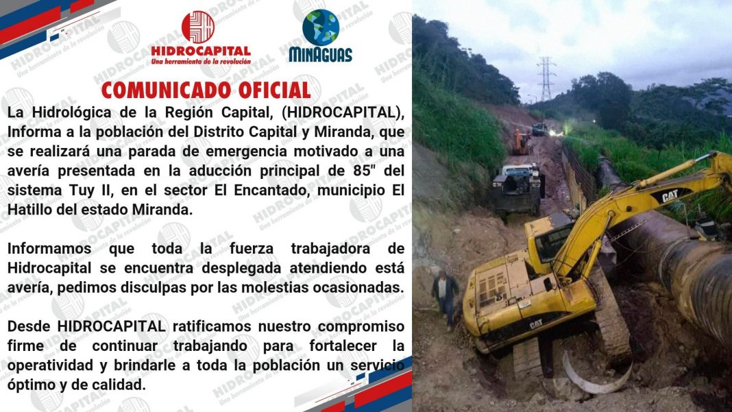 Hidrocapital parada de emergencia del Sistema Tuy II