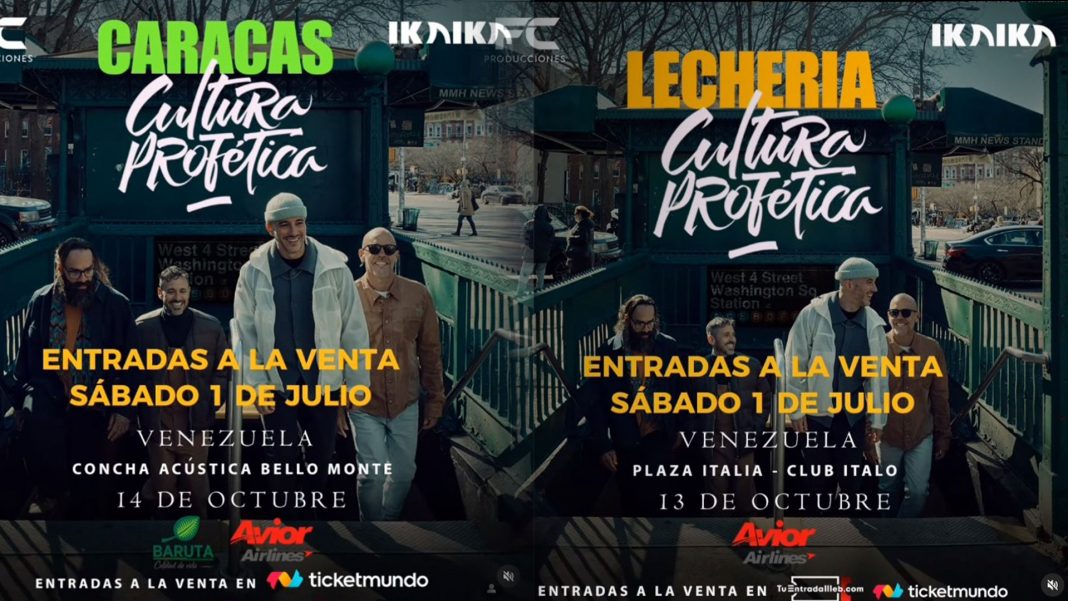 Cultura Profética conciertos en Lechería y Caracas octubre