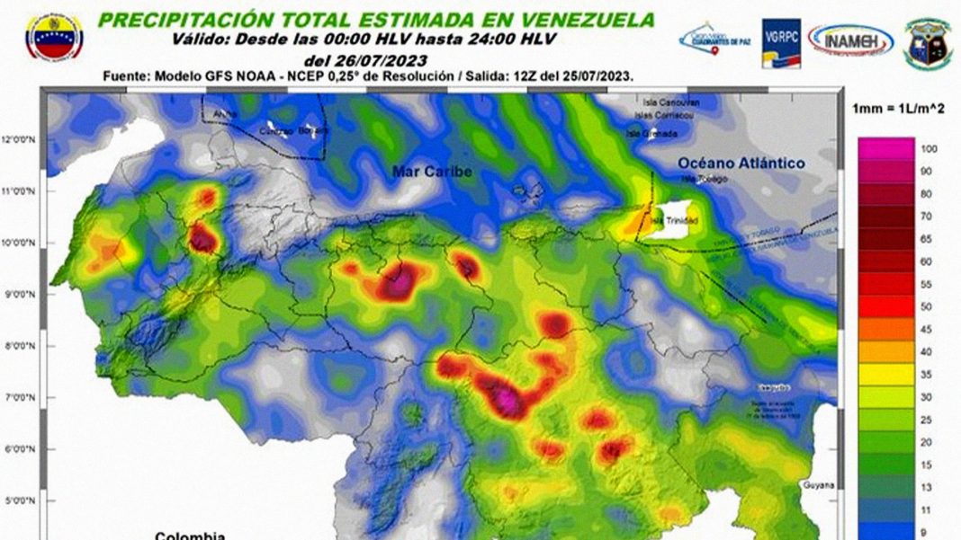 INAMEH Onda Tropical 22 lluvias país