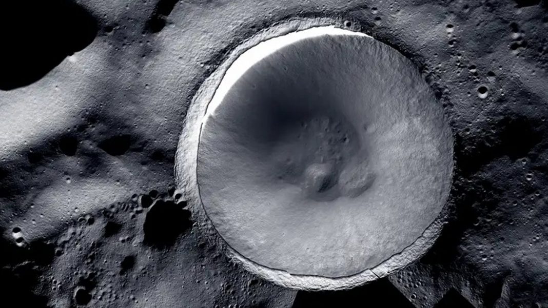 imagen del polo sur de la Luna
