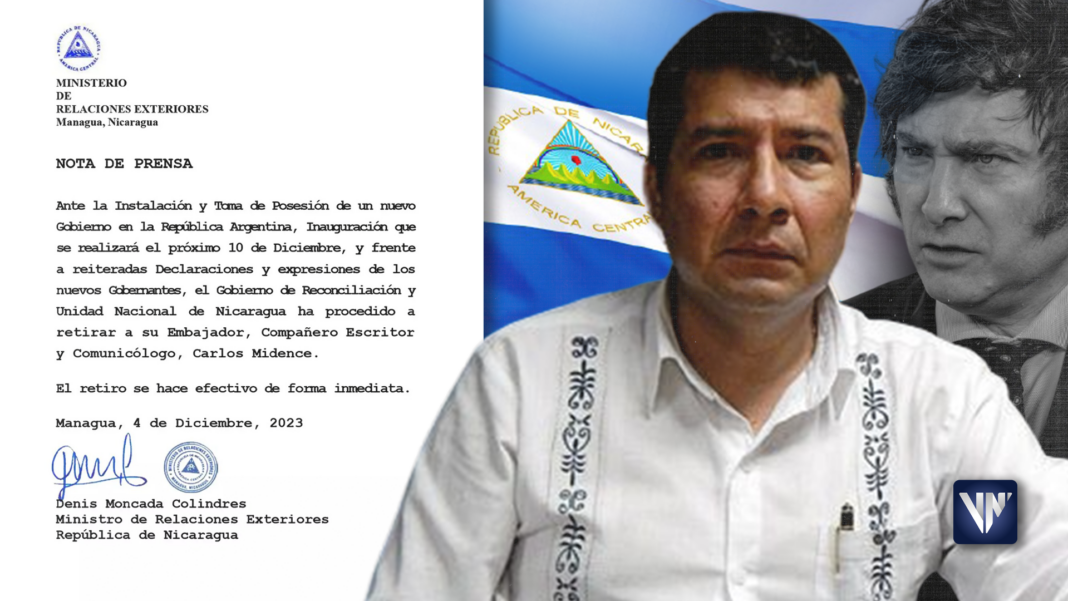 Nicaragua embajador Argentina Javier Milei