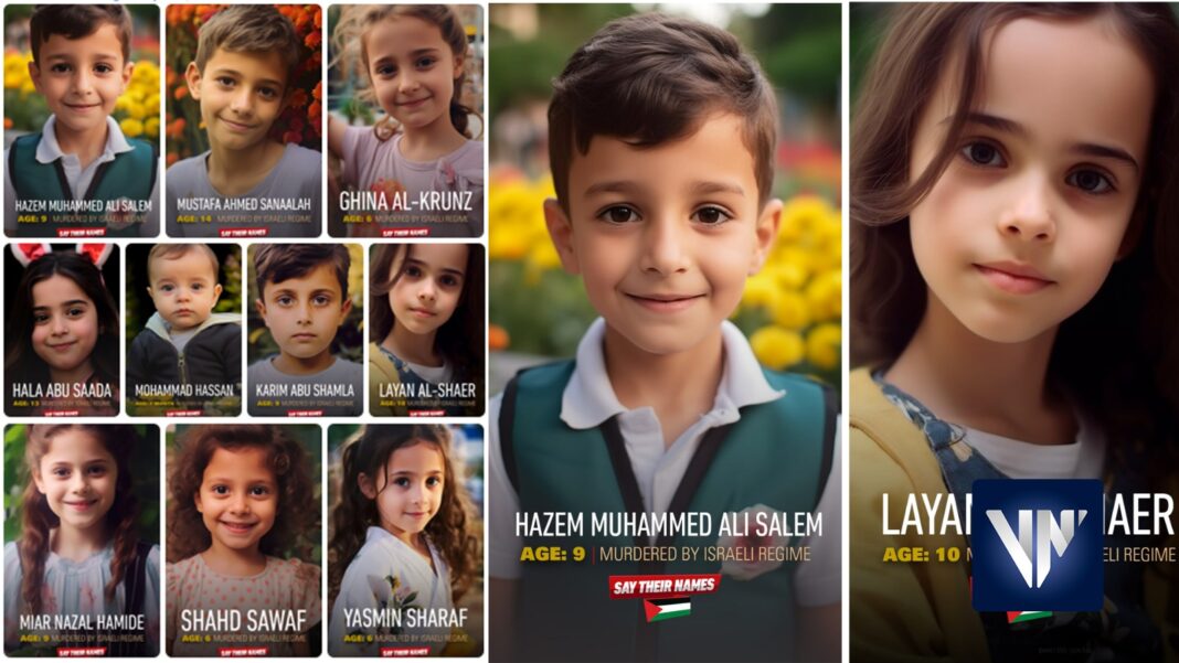 Di sus nombres niños palestinos Gaza