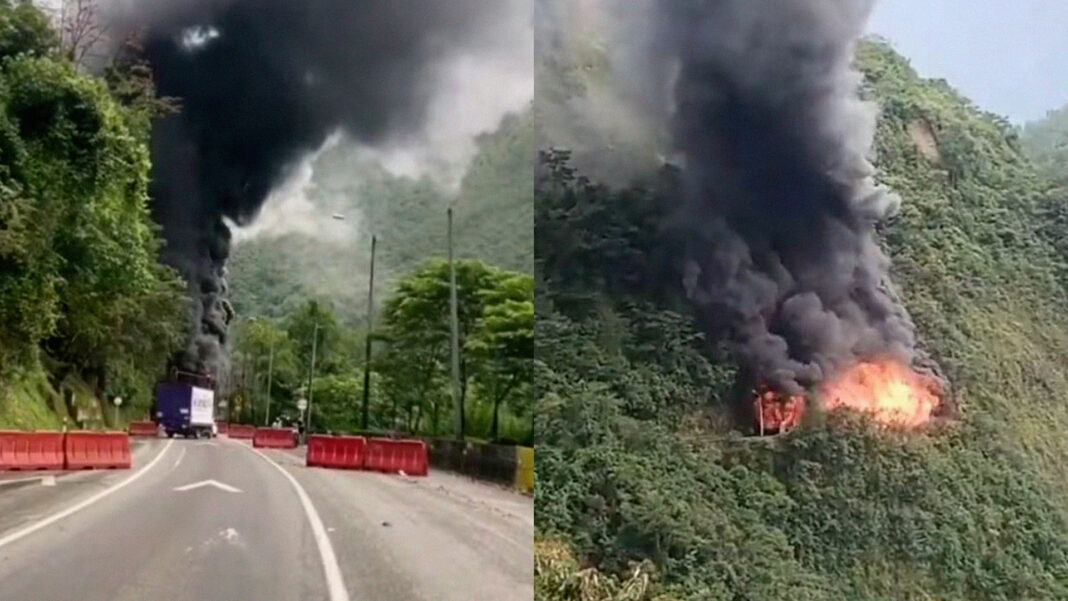 camión explotó túnel Colombia