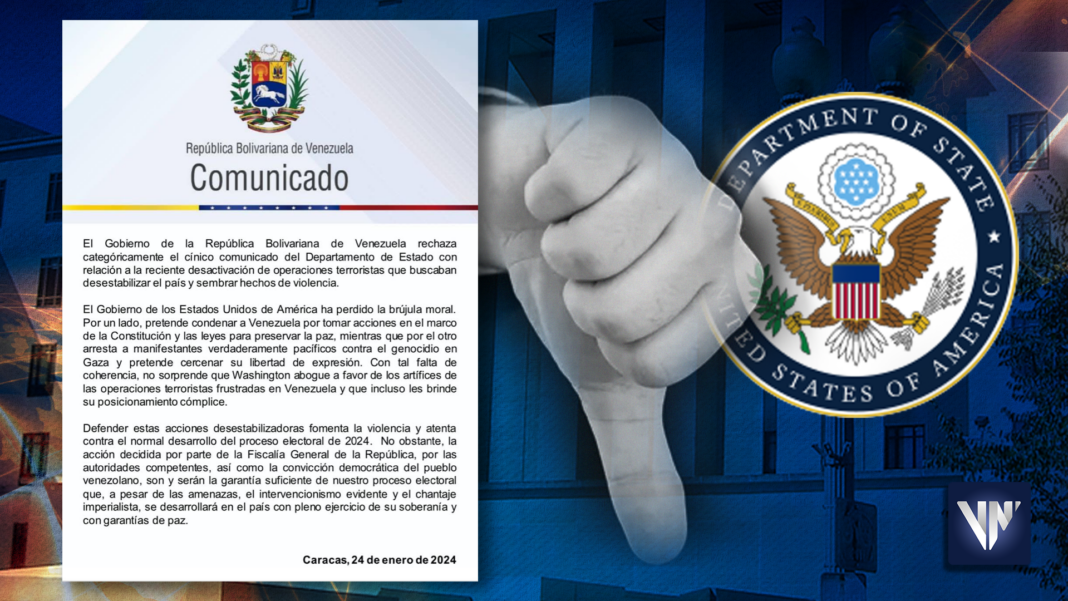 Venezuela comunicado departamento Estado EEUU