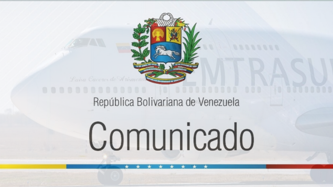 Venezuela avión Emtrasur Comunicado