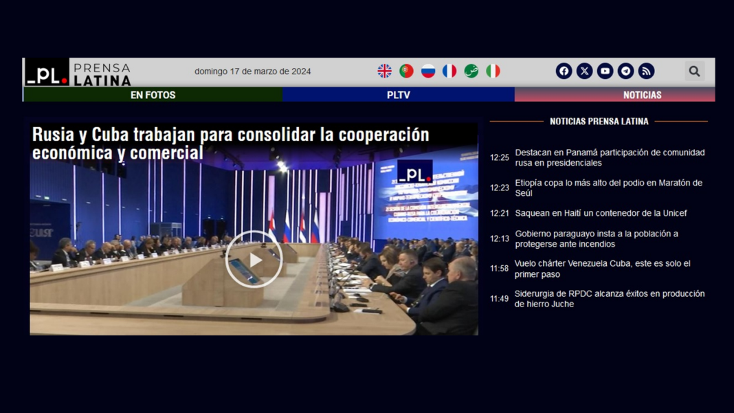 Prensa Latina ciberataque: YouTube