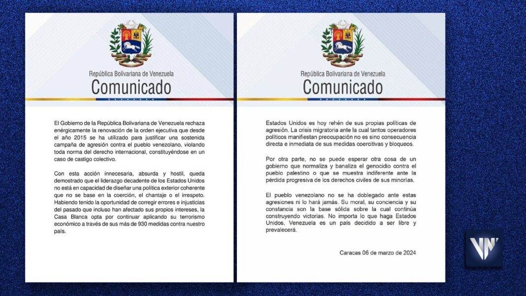Venezuela comunicado EEUU