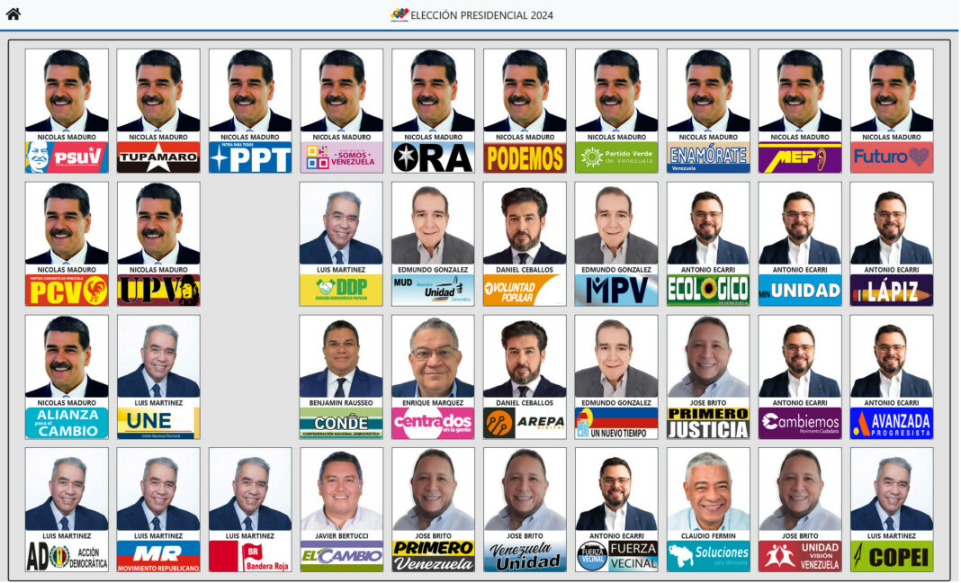 CNE tarjetón electoral publica