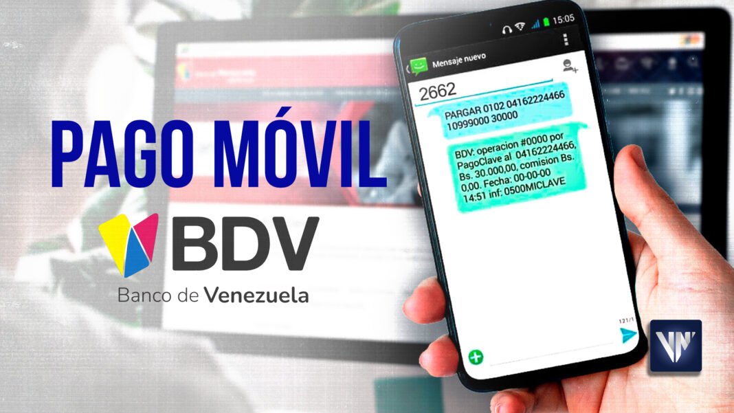 Banco de Venezuela pago móvil mensaje de texto