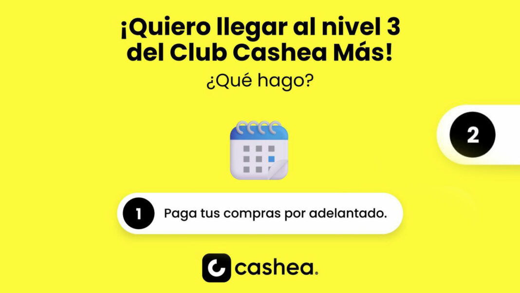 subir de nivel Cashea aplicación