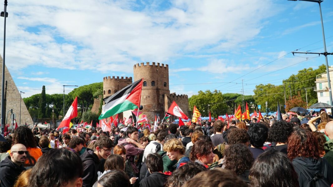 manifestantes Palestina Roma disturbios