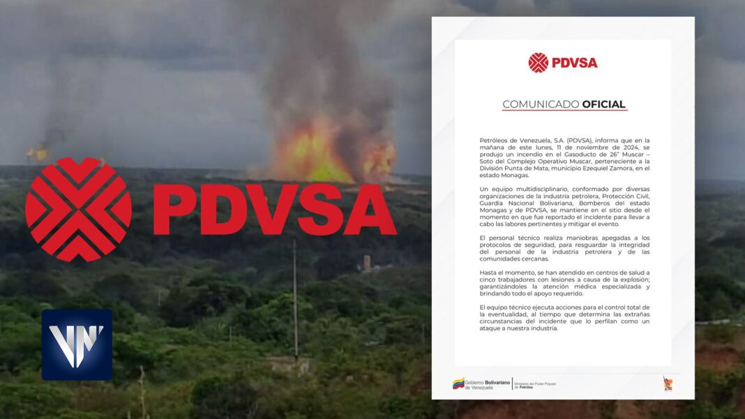 PDVSA incendio Gasoducto Monagas