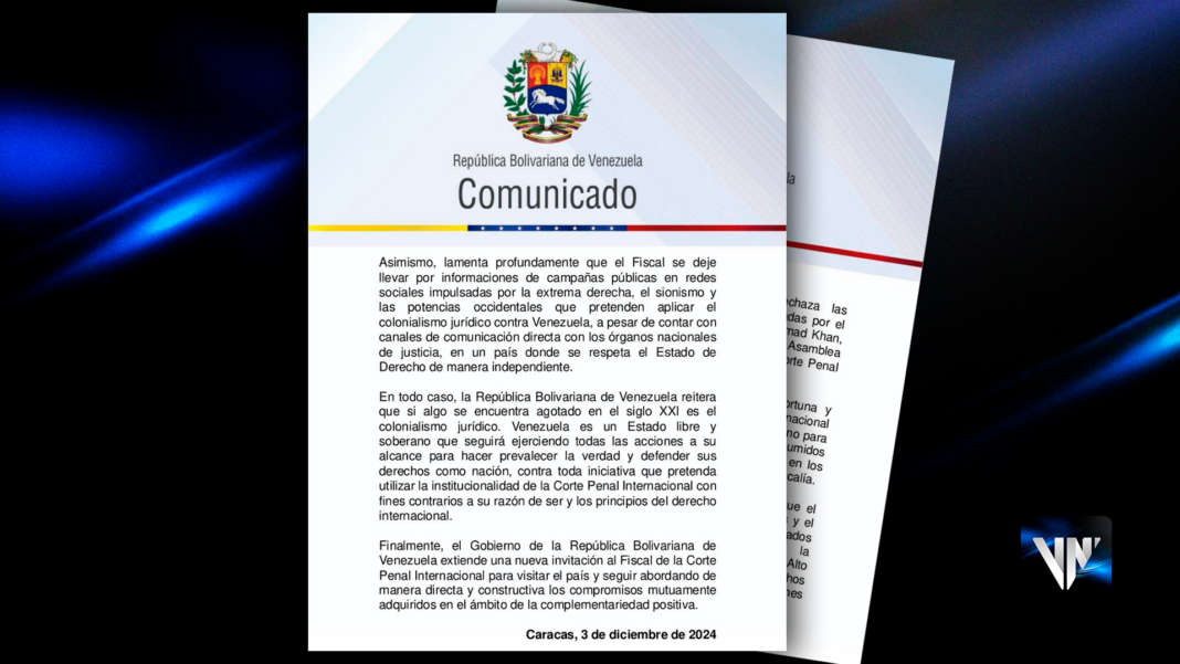 Venezuela comunicado Corte Penal Internacional (CPI)