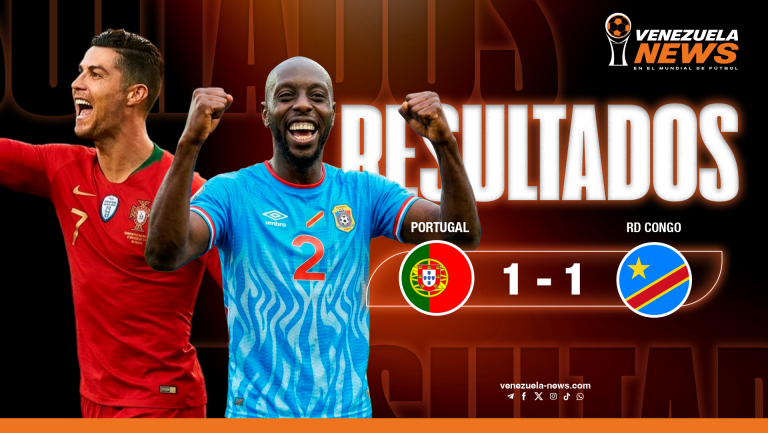 RDC le arranca un 1-1 a Portugal en su regreso al Mundial tras 52 años