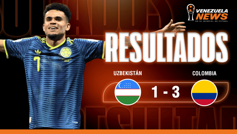 Colombia gana 3-1 a Uzbekistán y lidera el Grupo K